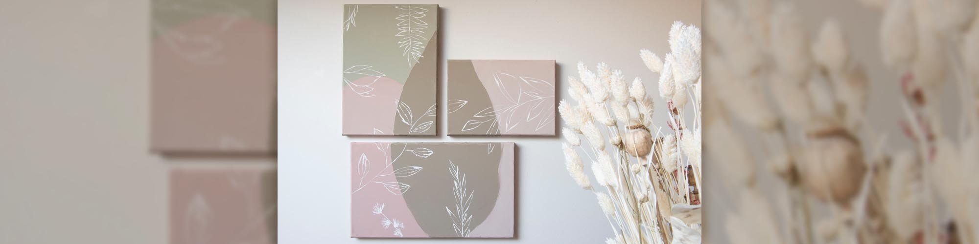 Triptyque tendance Line Art au couteau