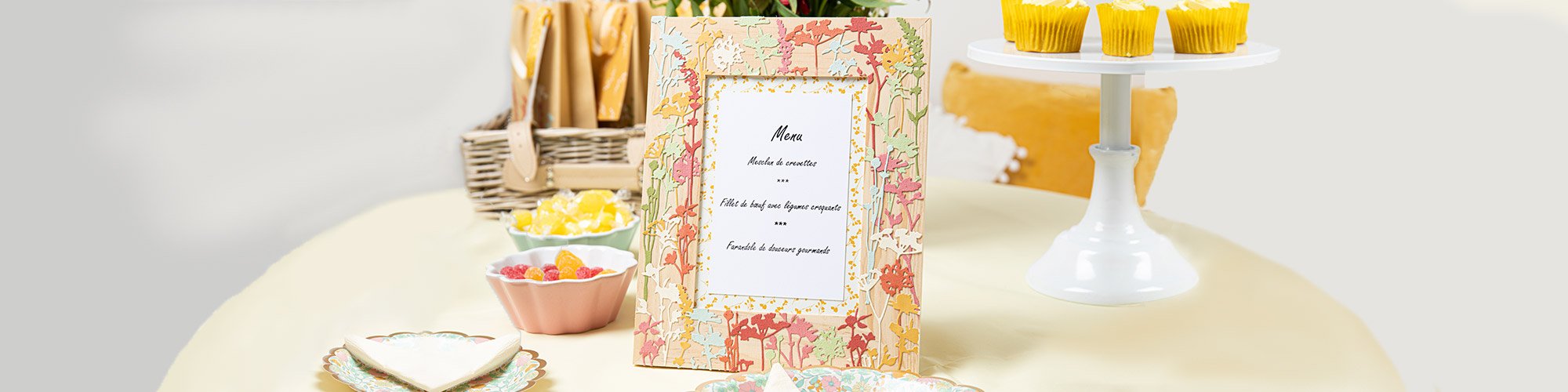 Cadre Menu Herbier - Garden Party