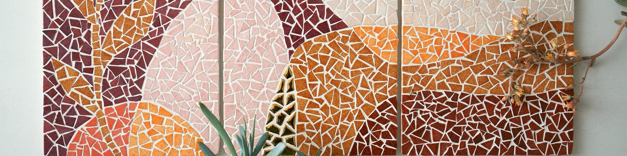 Trio de tableaux Mosaïque - Line Art