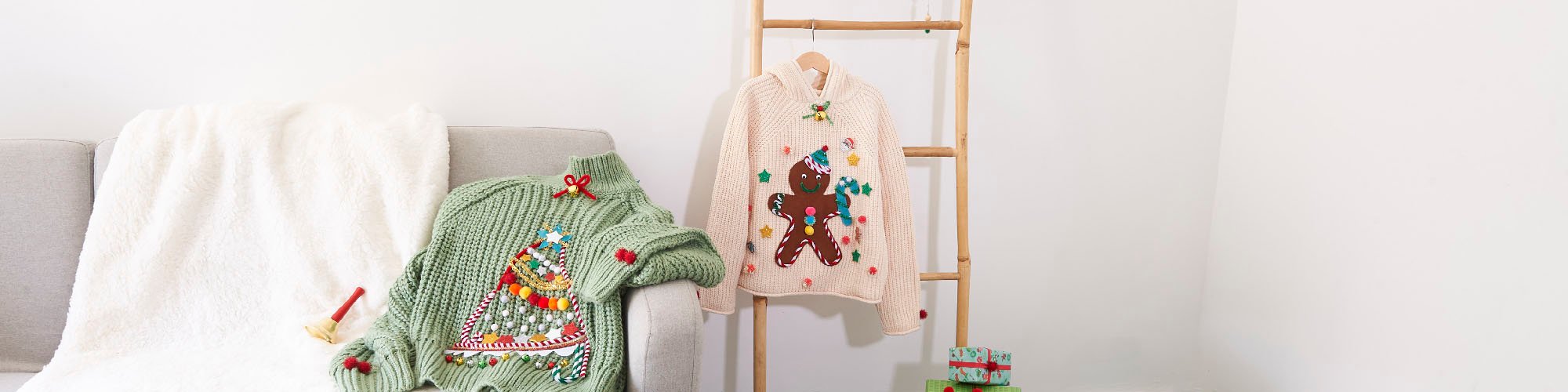 Tuto pull de Noël pompons chenilles