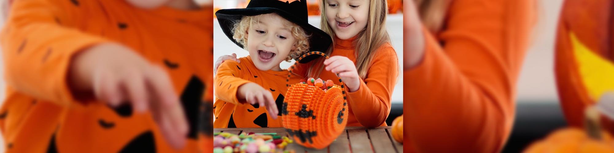 Panier citrouille d’Halloween en perles Hama