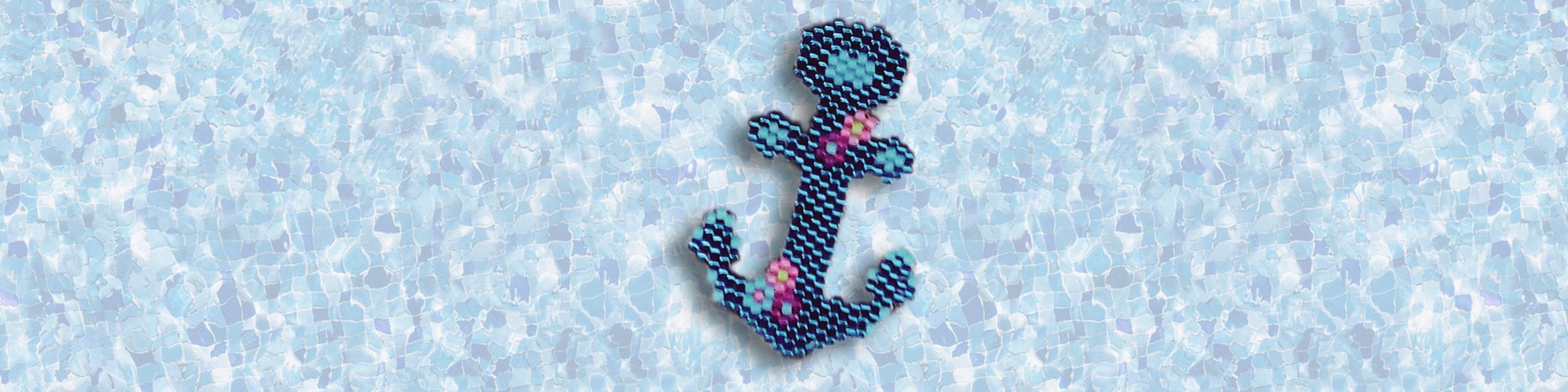 Broche ancre en perles toho