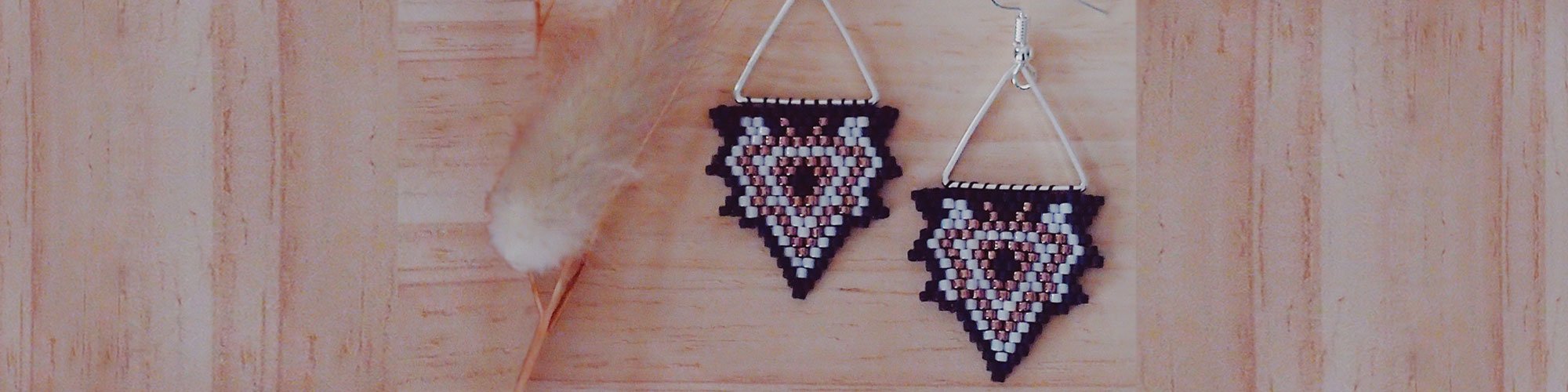 Boucles d'oreilles ethniques en perles toho