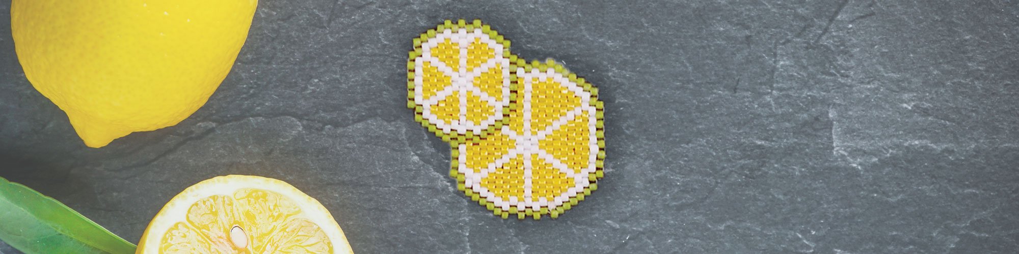 Broche citrons en perles toho