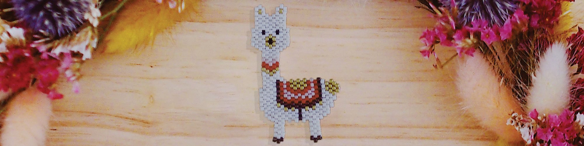 Broche lama en perles toho