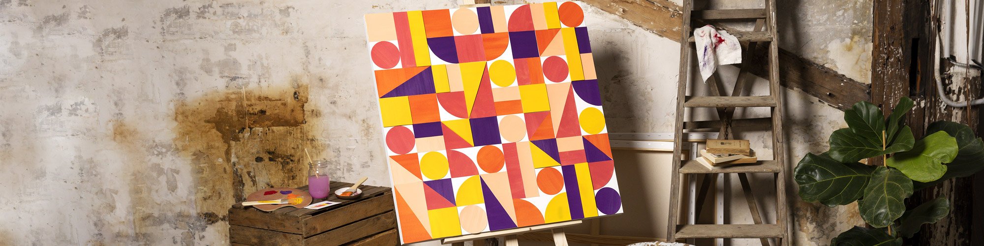 Tuto tableau mosaïque abstraite avec Liquitex