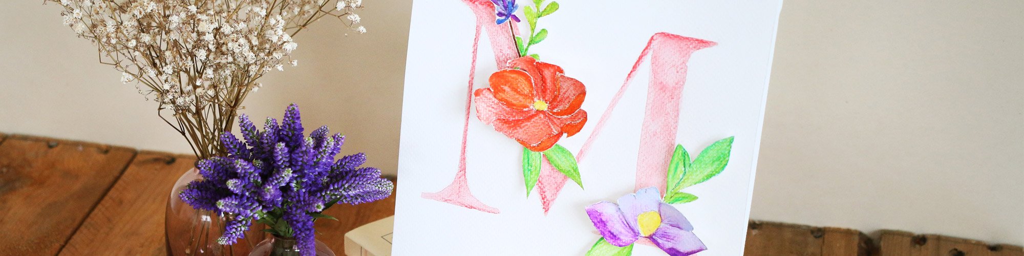 Tuto lettre fleurie à l’aquarelle