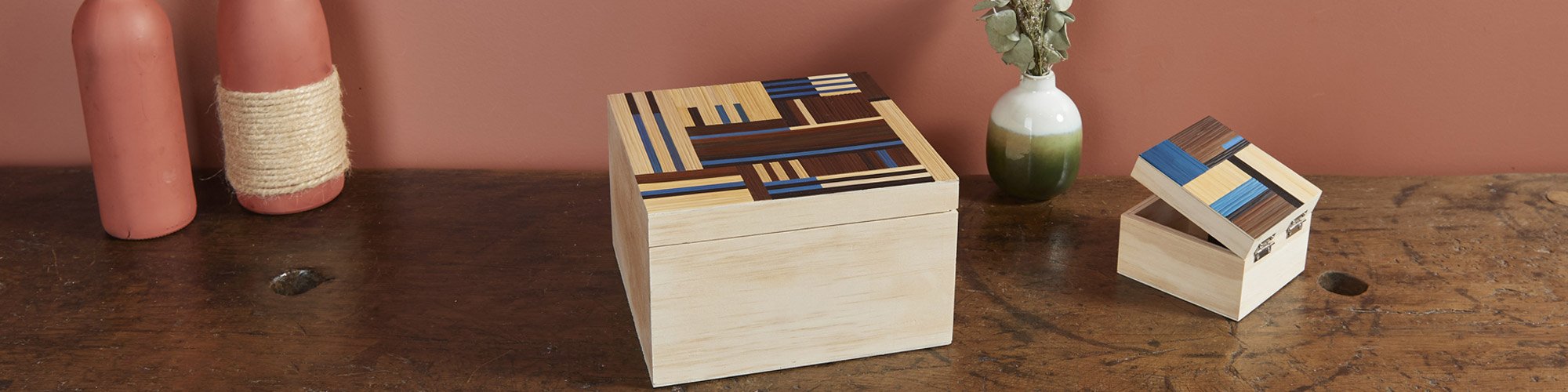 Tuto boîtes décorées en marqueterie de paille