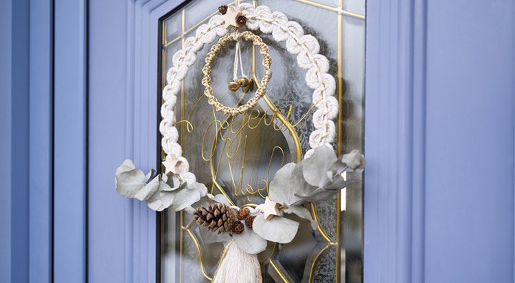 Tuto couronne de Noël végétale en macramé