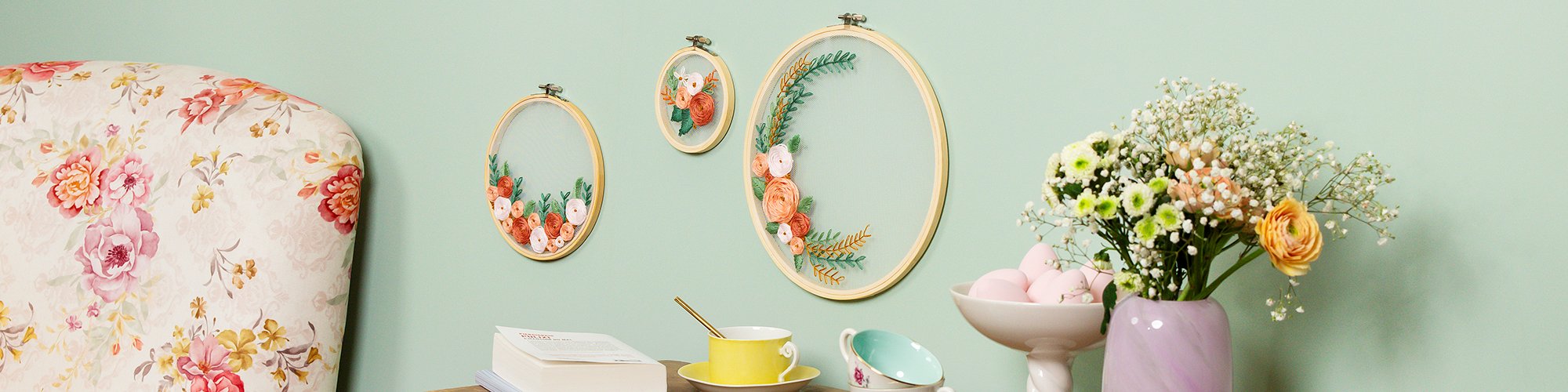 Inspiration : tambour à broder fleuri