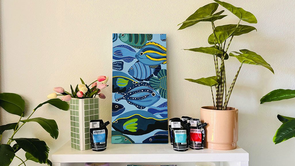 Tuto peinture acrylique fond marin avec Sennelier
