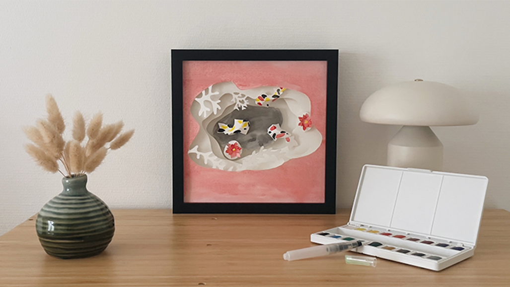 Tuto aquarelle japonaise 3D