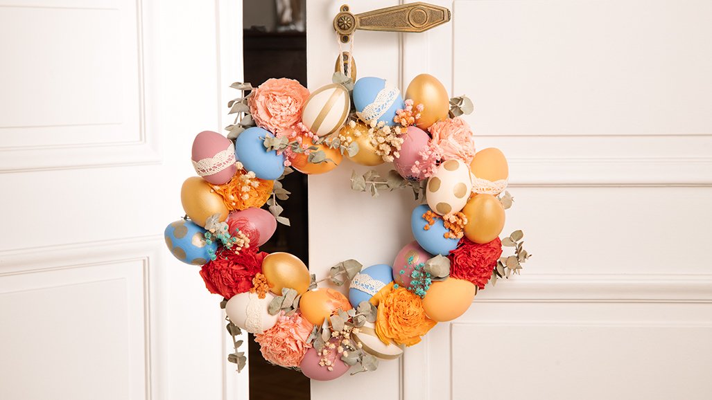 Tuto couronne de Pâques œufs décorés