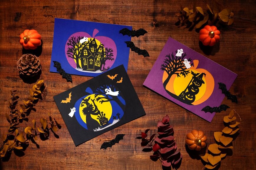 Inspiration silhouettes d'halloween en papier