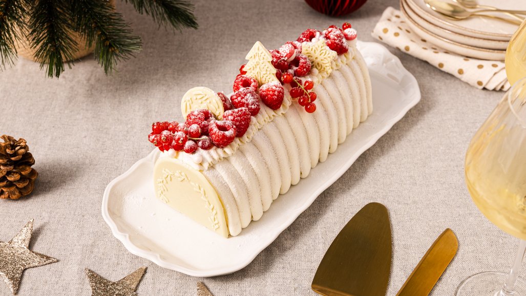 Tuto bûche de Noël fruits rouges pistache avec Scrapcooking 