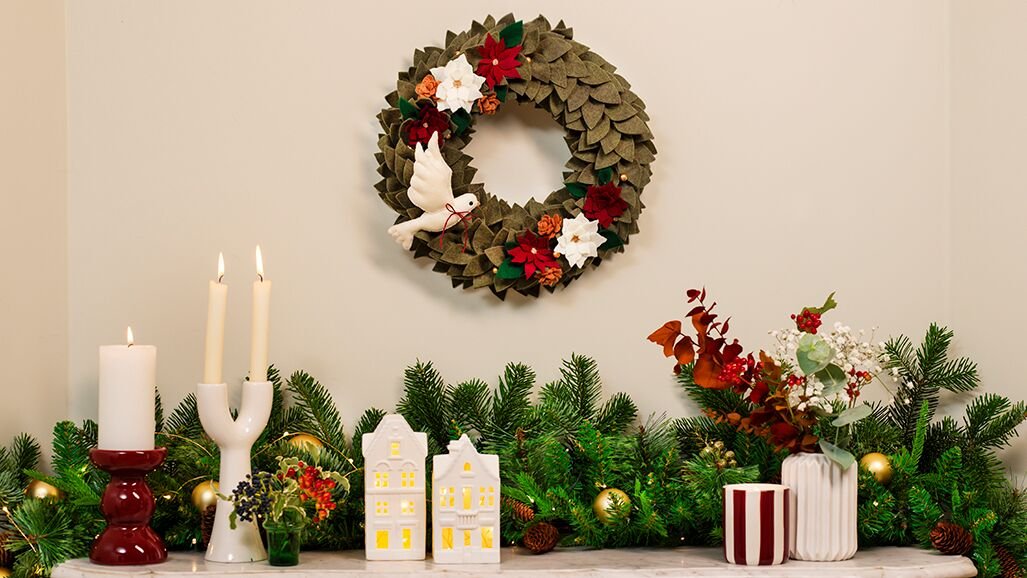 Tuto couronne de Noël en feutrine