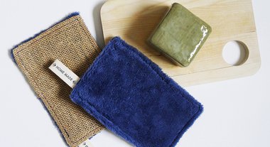 Eponge lavable en toile de jute