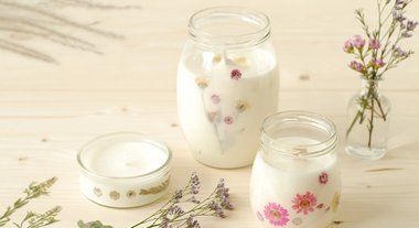 Bougies fleurs séchées 