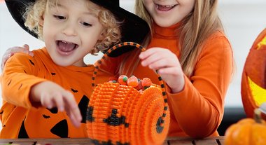 Panier citrouille d’Halloween en perles Hama