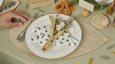 Set de table DIY végétal - Noël Jardin d'Hiver