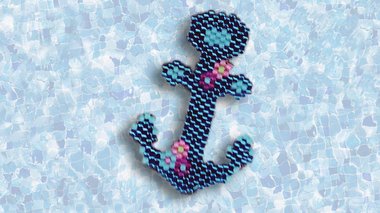 Broche ancre en perles toho