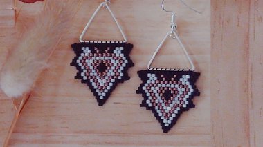 Boucles d'oreilles ethniques en perles toho