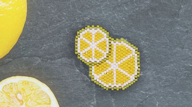 Broche citrons en perles toho