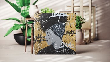 Tuto toile « Pensive » à l'acrylique Pébéo par Crome