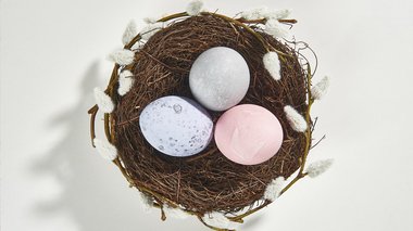 Tuto déco œuf de Pâques rose et bleu