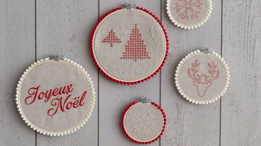 Tuto tambours brodés de Noël