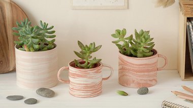 Tuto cache-pot effet terre cuite avec Fimo Air et Graine Créative