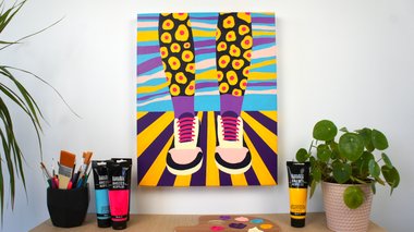 Tuto tableau pop art chaussures avec Liquitex