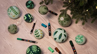 Tuto déco boules de Noël aux marqueurs avec Posca