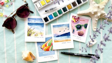 Tuto Polaroïd de vacances à l'aquarelle