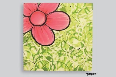 Toile Fleur aux sprays acrylique Montana par Panpan