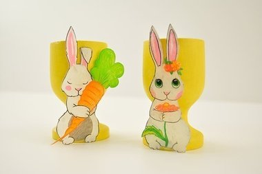 Décorer un coquetier – Lapin de Pâques en plastique créatif