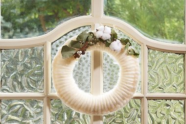 Tuto couronne de Noël en laine