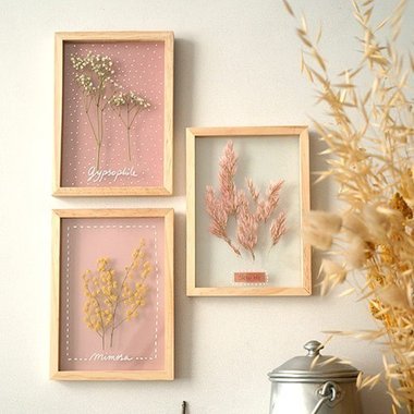 Cadre avec des fleurs séchées