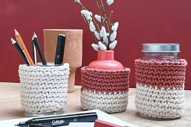 Cache pot au crochet
